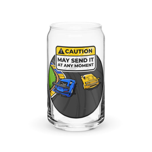 Caution May Send It at Any Moment Can-shaped Glass