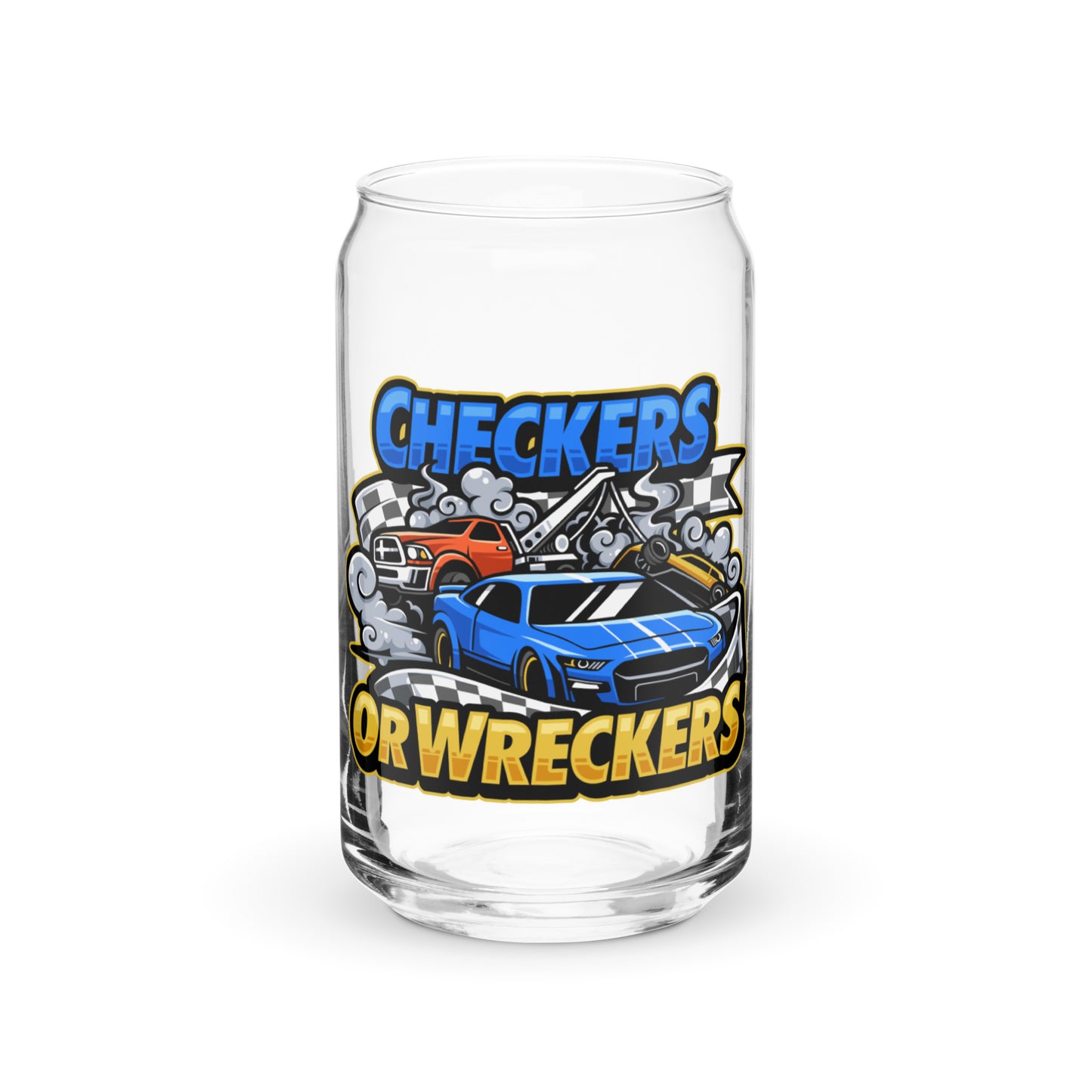 Checkers or Wreckers Can-shaped Glass