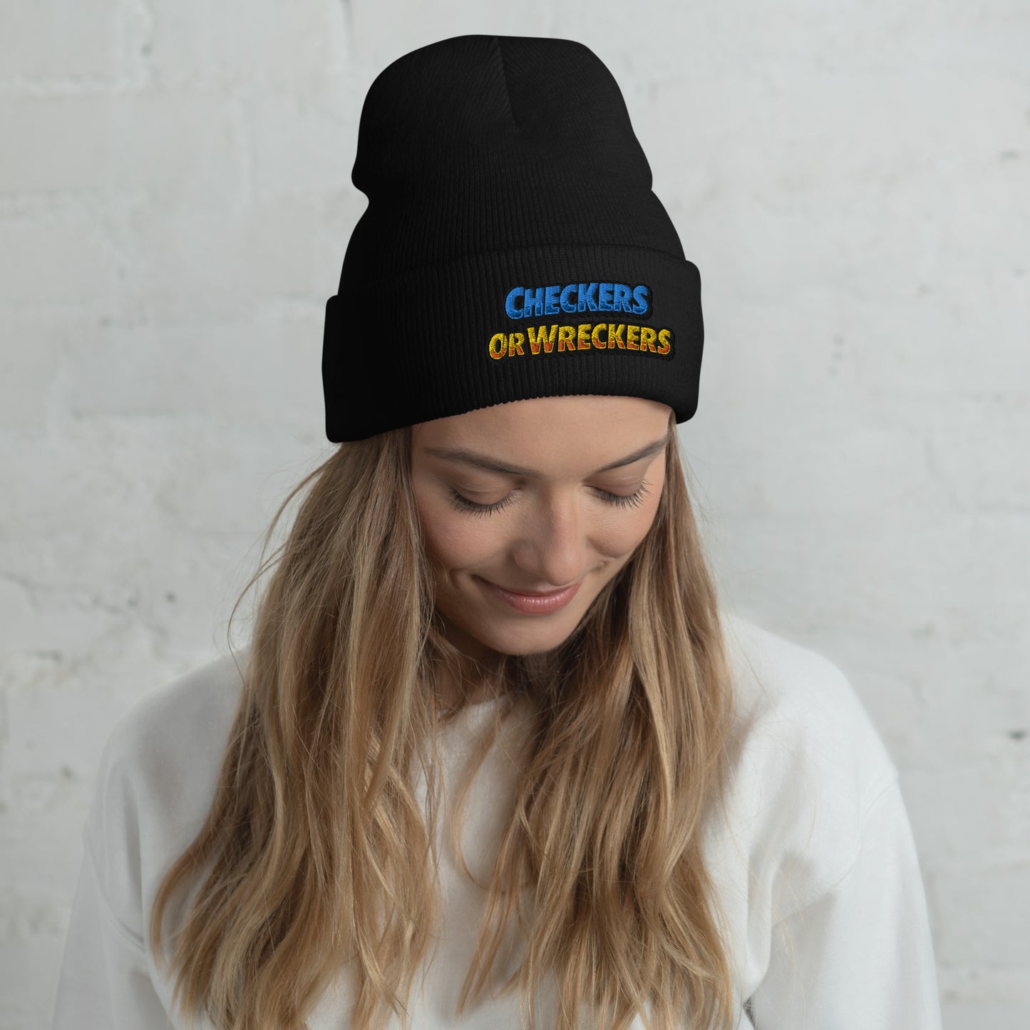 Checkers or Wreckers Cuffed Beanie