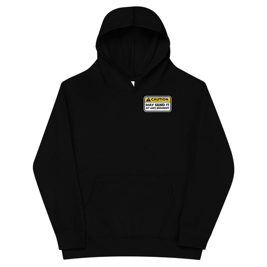 Caution May Send It at Any Moment Kids Hoodie