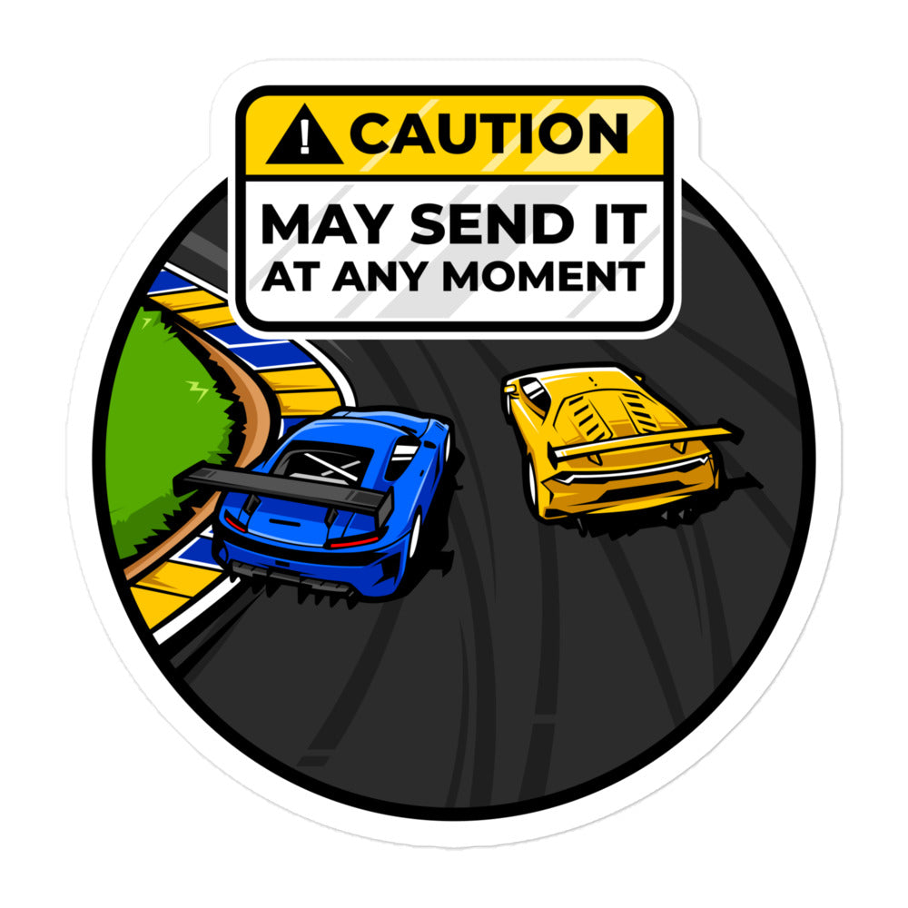 Caution May Send It at Any Moment Bubble-free Sticker