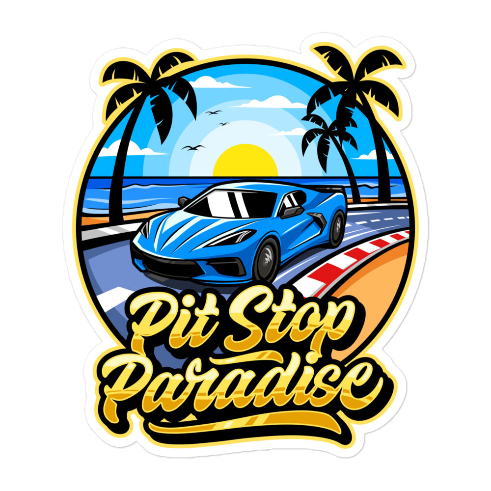 Pit Stop Paradise Bubble-free Sticker