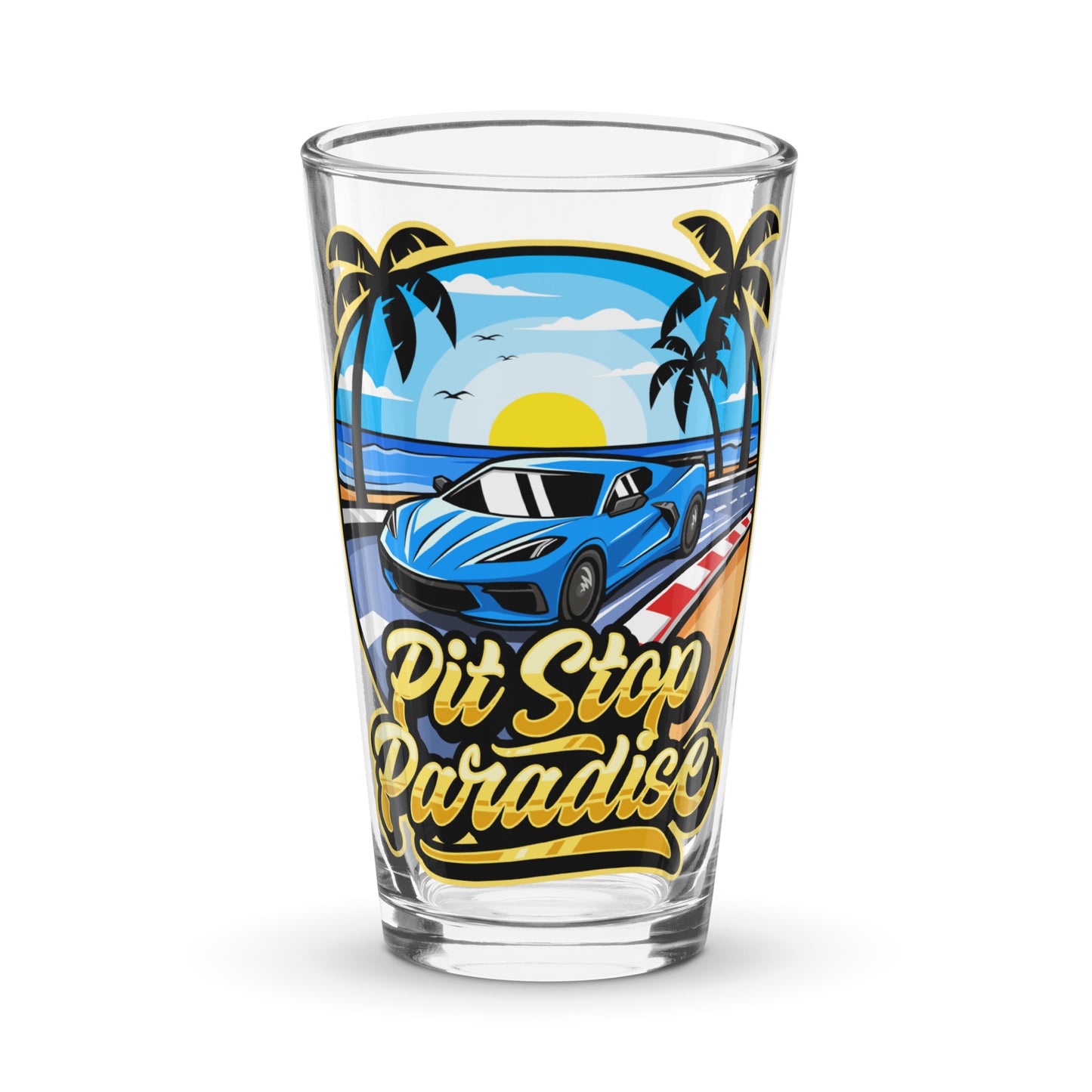 Pit Stop Paradise Shaker Pint Glass