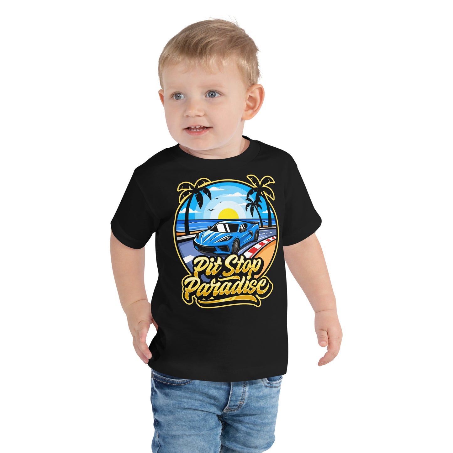 Pit Stop Paradise Toddler Short Sleeve Tee