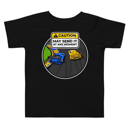 Caution May Send It at Any Moment Toddler Short Sleeve Tee