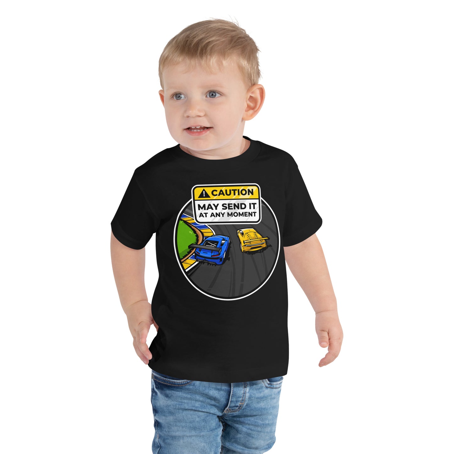 Caution May Send It at Any Moment Toddler Short Sleeve Tee