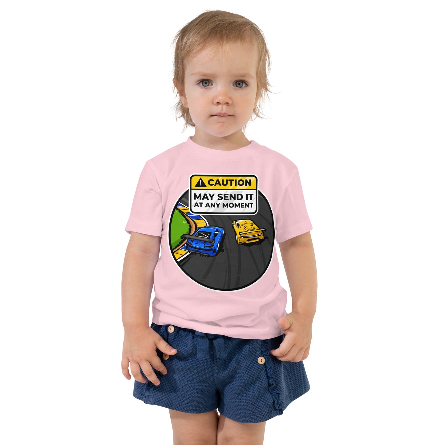 Caution May Send It at Any Moment Toddler Short Sleeve Tee