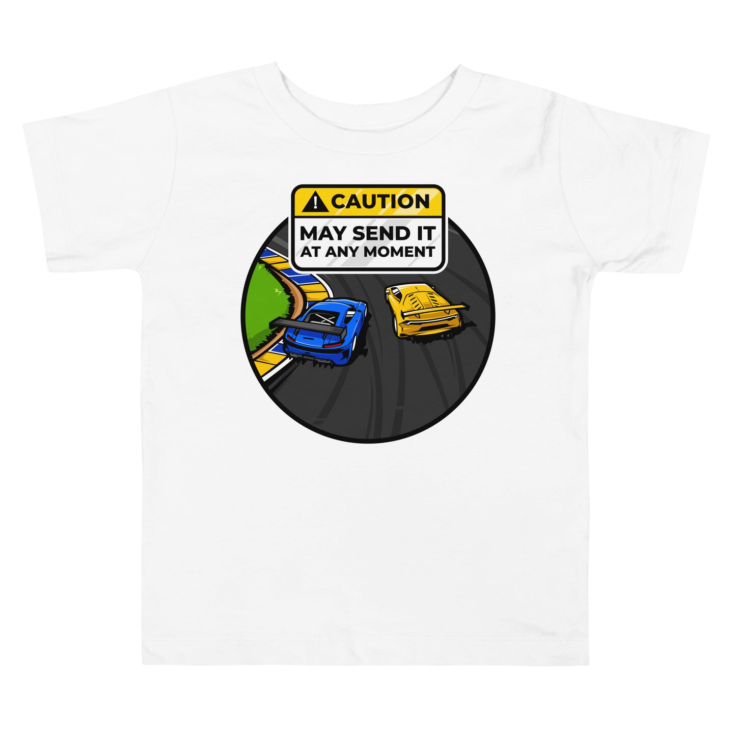 Caution May Send It at Any Moment Toddler Short Sleeve Tee