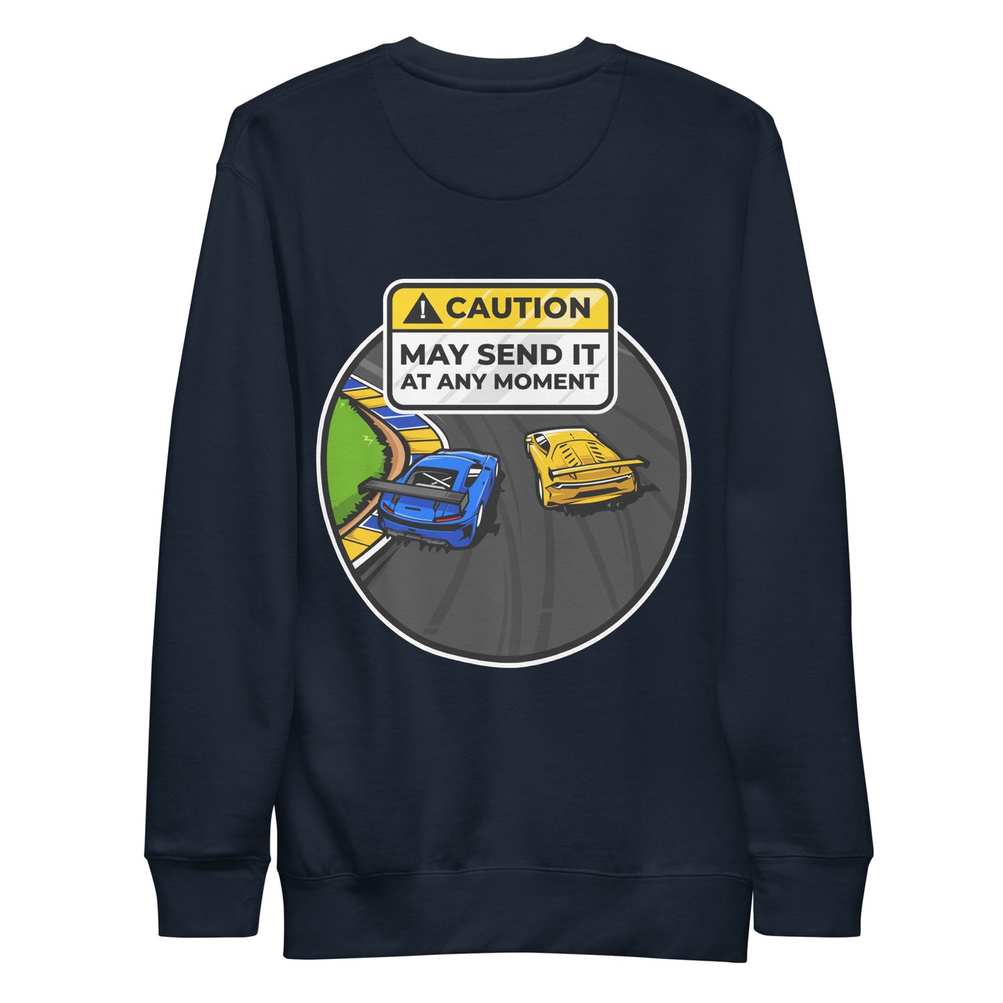 Caution May Send It at Any Moment Unisex Premium Sweatshirt