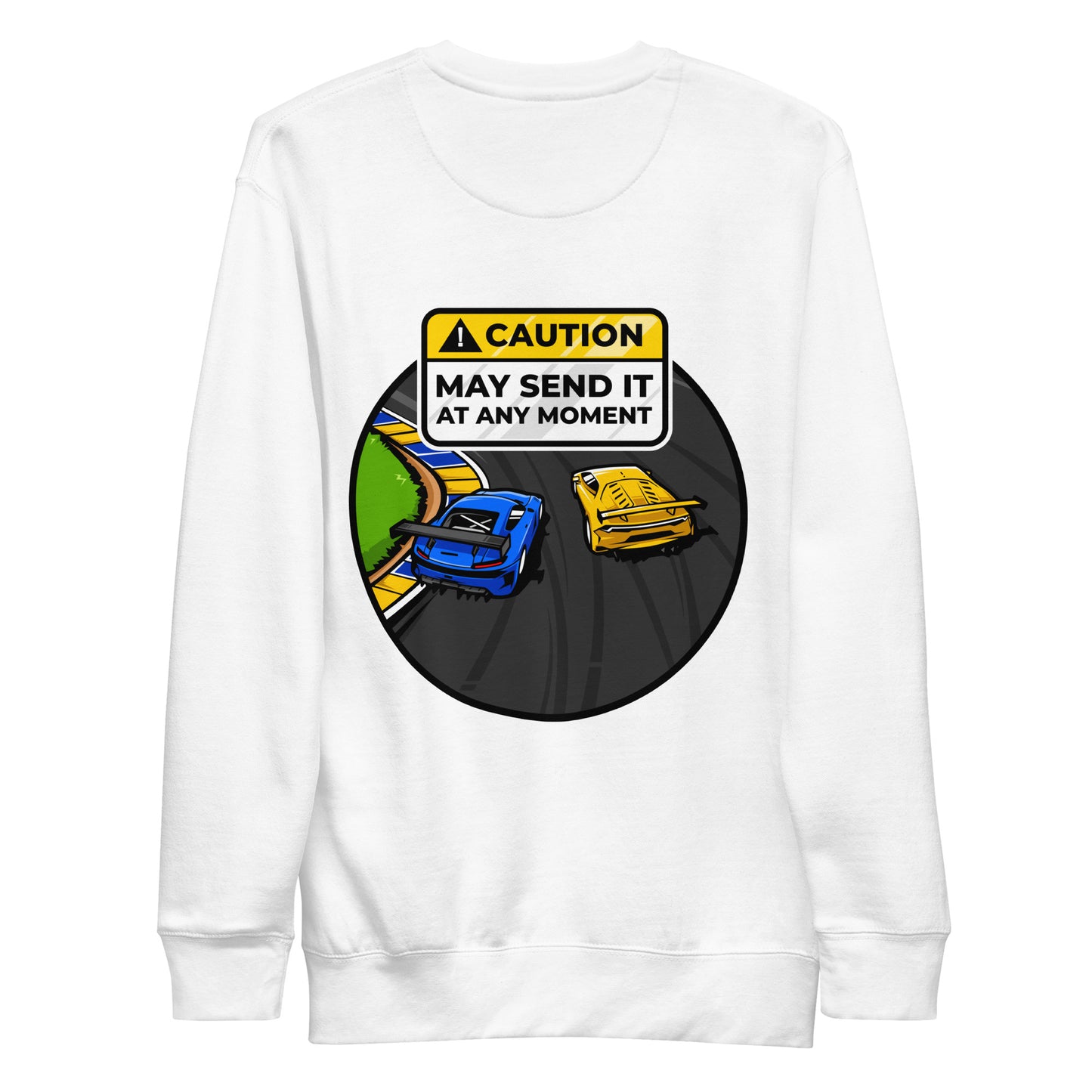 Caution May Send It at Any Moment Unisex Premium Sweatshirt