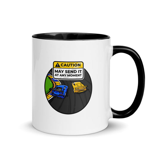 Caution May Send It at Any Moment Mug with Color Inside