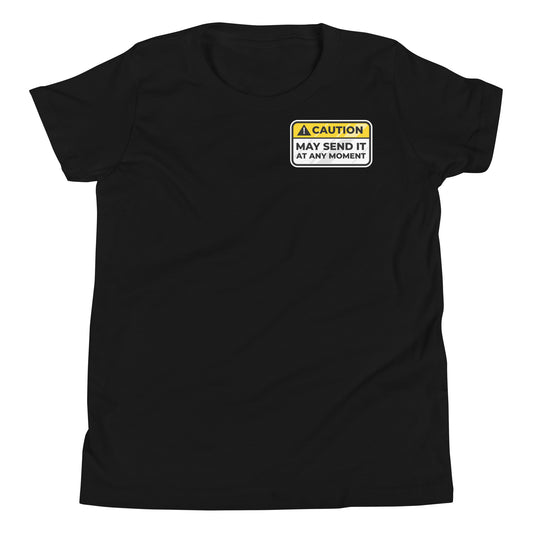 Caution May Send It at Any Moment Youth Short Sleeve T-Shirt